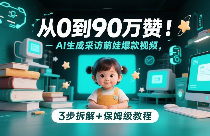 从0到90万赞：AI生成采访萌娃爆款视频，3步拆解+保姆级教程-鼎誉项目网