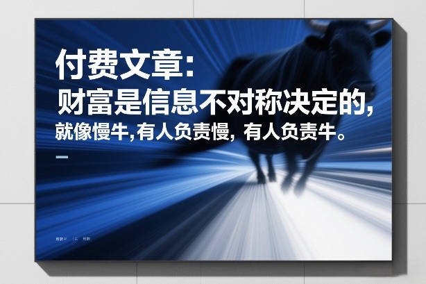 付费文章：财富是信息不对称决定的，就像慢牛，有人负责慢，有人负责牛-鼎誉项目网