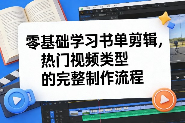 零基础学习书单剪辑，热门视频类型的完整制作流程(更新2026)-鼎誉项目网