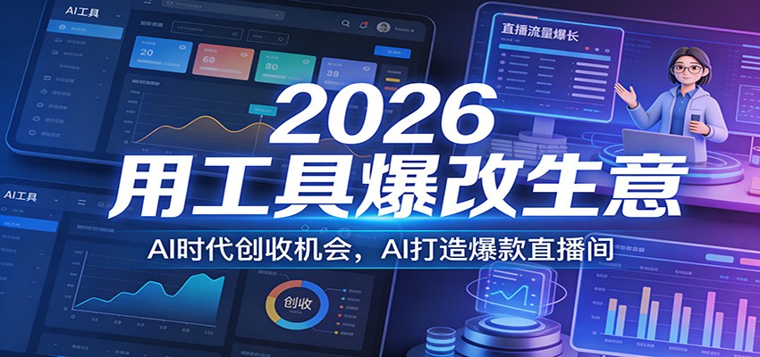 2026用工具爆改生意，AI时代创收机会，AI打造爆款直播间-鼎誉项目网