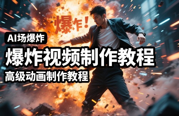 AI场景爆炸视频制作教程，利用人物实拍视频制作出高级的动画特效-鼎誉项目网