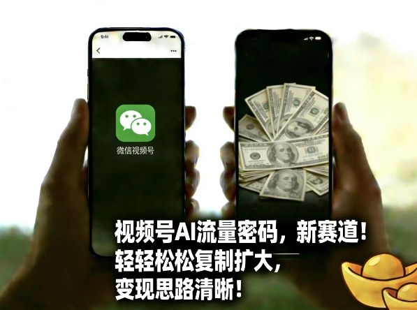 视频号AI流量密码新赛道，轻轻松松复制扩大，变现思路清晰-鼎誉项目网