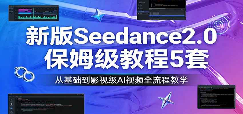 新版Seedance2.0保姆级教程5套：从基础到影视级AI视频全流程教学-鼎誉项目网