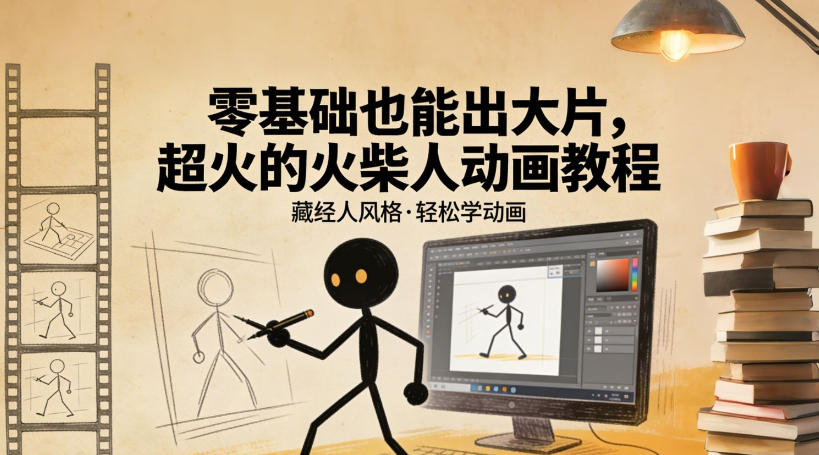 零基础也能出大片，超火的火柴人动画教程(藏经人风格)-鼎誉项目网