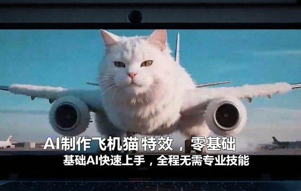AI制作飞机猫特效，零基础AI快速上手，全程无需专业技能-鼎誉项目网
