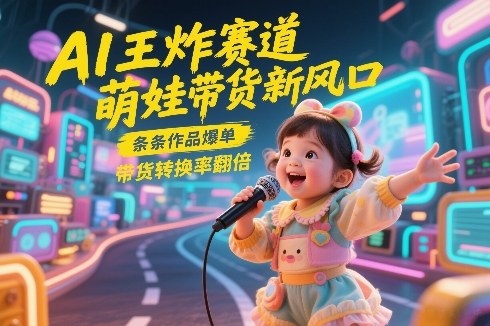 AI王炸赛道，萌娃带货新风口，条条作品爆单，带货转换率翻倍，核心逻辑拆解-鼎誉项目网