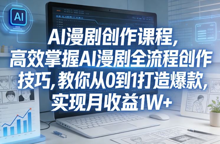 某社群AI漫剧创作课程，高效掌握AI漫剧全流程创作技巧，教你从0到1打造爆款，实现月收益1W+-鼎誉项目网
