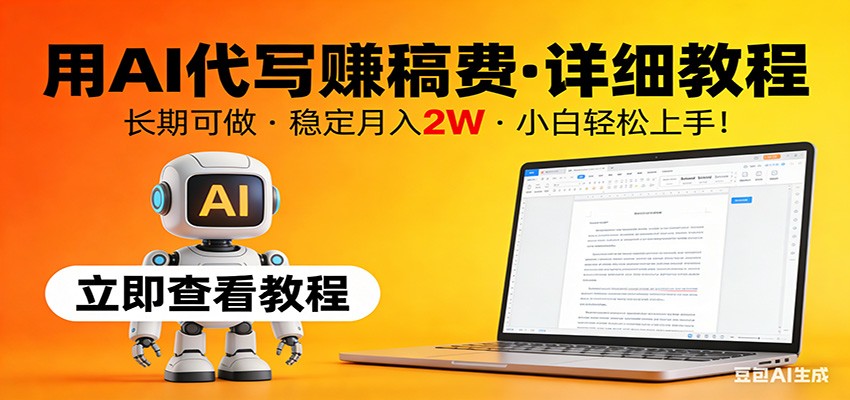 用AI代写赚稿费,详细教程,长期可做,稳定月入2W,小白轻松上手!-鼎誉项目网