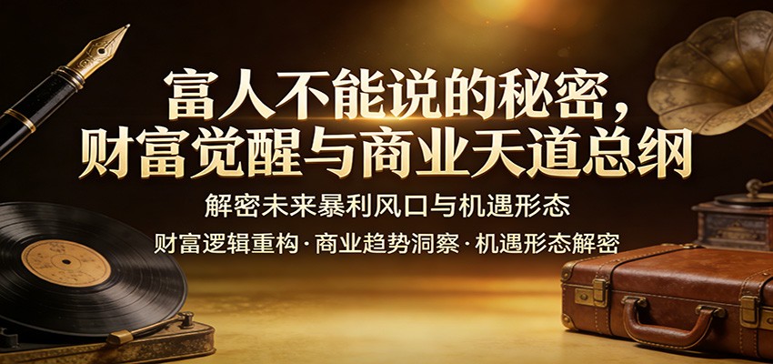 富人不能说的秘密，财富觉醒与商业天道总纲，解密未来暴利风口与机遇形态-鼎誉项目网