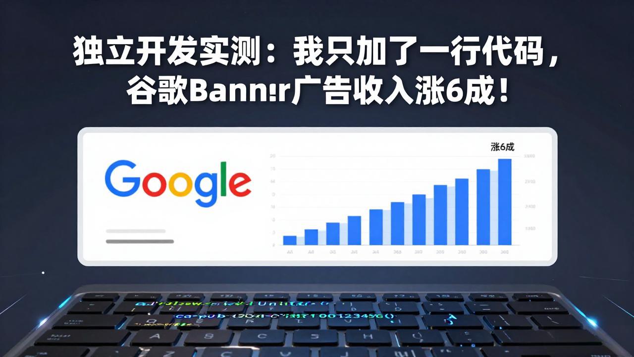 付费文章：独立开发实测：我只加了一行代码，谷歌Banner广告收入涨6成！-鼎誉项目网
