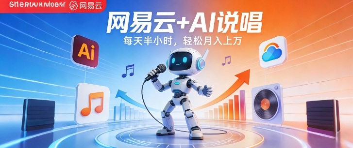 网易云+AI说唱，每天半小时，AI内容创作+流量变现，轻松月入1W-鼎誉项目网