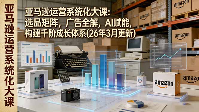 亚马逊运营系统化大课：选品矩阵，广告全解，AI赋能，构建千阶成长体系(26年3月更新-鼎誉项目网