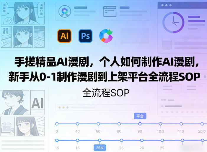 手搓精品AI漫剧，个人如何制作AI漫剧，新手从0-1制作漫剧到上架平台全流程SOP-鼎誉项目网