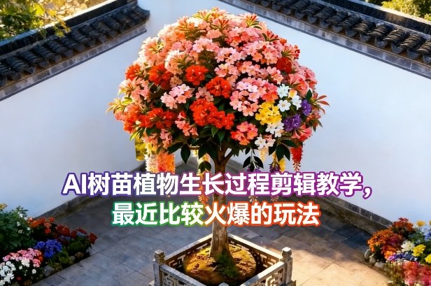 AI树苗植物生长过程剪辑教学,最近比较火爆的玩法