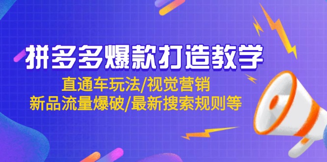 拼多多爆款打造教学：直通车玩法/视觉营销/新品流量爆破/最新搜索规则等-鼎誉项目网