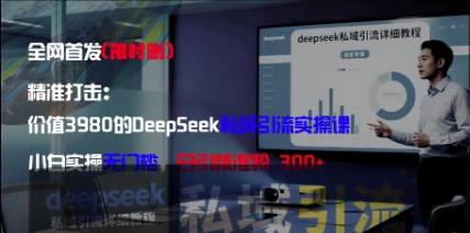 精准打击：价值3980的DeepSeek私域引流实操课，小白实操无门槛，日引精准粉300+-鼎誉项目网