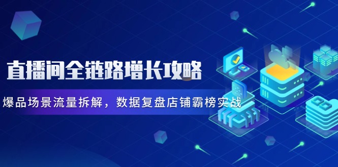 直播间全链路增长攻略，爆品场景流量拆解，数据复盘店铺霸榜实战-鼎誉项目网
