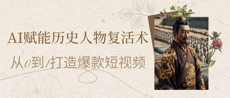 AI赋能历史人物复活术：从0到1打造爆款短视频-鼎誉项目网