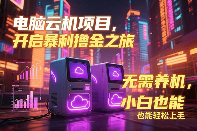 电脑云机项目 暴力撸金玩法，不需要养机 配置没有要求 单机100个窗口一…-鼎誉项目网