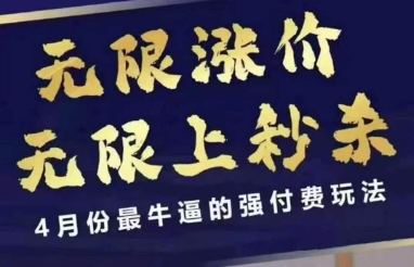 4月12号拼多多线上课，无限涨价，无限上秒杀，4月份最牛逼的强付费玩法-鼎誉项目网