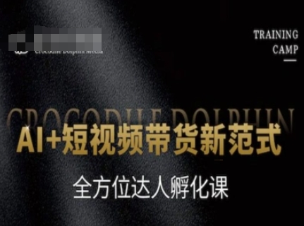AI+短视频带货新范式，全方位达人孵化课-鼎誉项目网