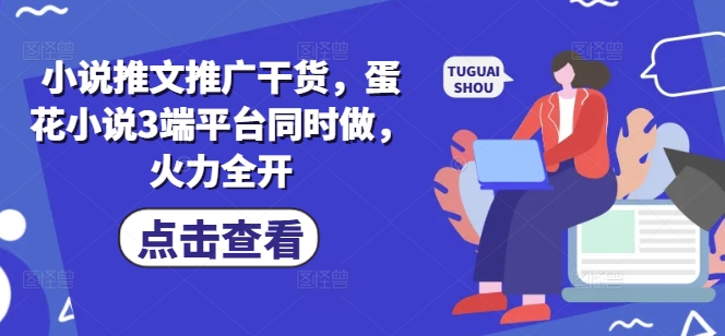 小说推文推广干货，蛋花小说3端平台同时做，火力全开-鼎誉项目网