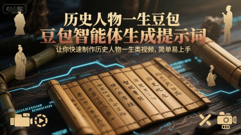 历史人物一生豆包智能体生成提示词，让你快速制作历史人物一生类视频，简单易上手-鼎誉项目网