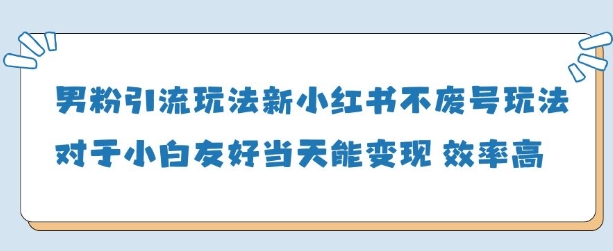 男粉引流玩法(新)，玩法友好做的好当天就能变现-鼎誉项目网