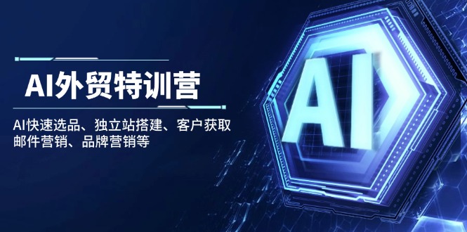 AI外贸特训营：AI快速选品、独立站搭建、客户获取、邮件营销、品牌营销等-鼎誉项目网