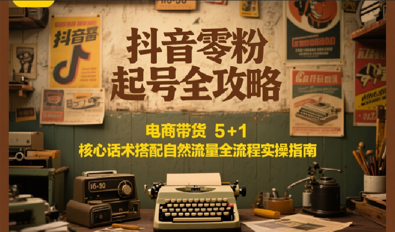 抖音零粉起号全攻略:电商带货 5+1 核心话术搭配自然流量全流程实操指南-鼎誉项目网