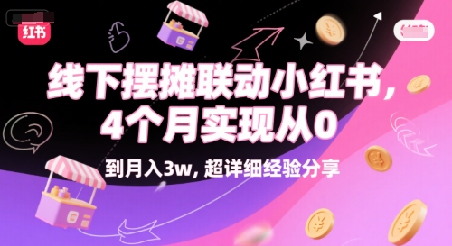 线下摆摊联动小红书，4 个月实现从 0 到月入3w，超详细经验分享-鼎誉项目网