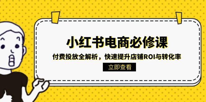 小红书电商必修课：付费投放全解析，快速提升店铺ROI与转化率-鼎誉项目网