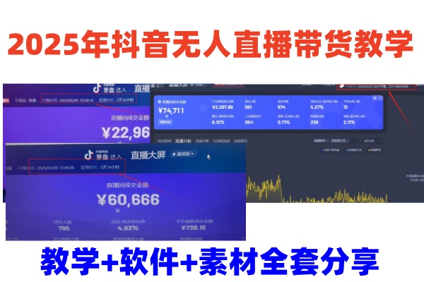 2025年抖音无人直播带货教学，从0到1全程干货快速撸金-鼎誉项目网