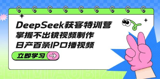 DeepSeek获客特训营：掌握不出镜视频制作，日产百条IP口播视频-鼎誉项目网