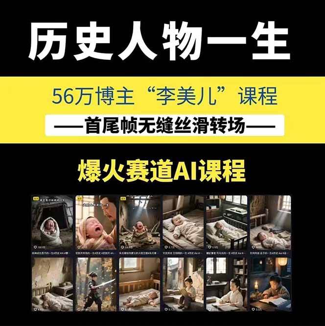 图片[1]-AI历史人物短视频创作，含IP打造、首尾帧无缝转场、智能体视频制作等核心教学内容-鼎誉项目网