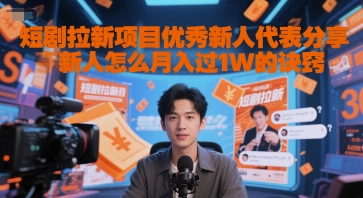 短剧拉新项目优秀新人代表分享新人怎么月入过1W的诀窍-鼎誉项目网