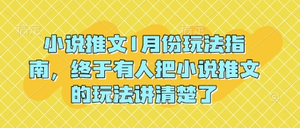 小说推文1月份玩法指南，终于有人把小说推文的玩法讲清楚了!-鼎誉项目网