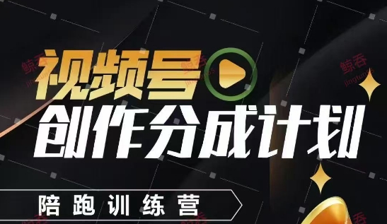 视频号创作分成计划陪跑训练营，手把手教会你如何制作视频，细水长流型项目-鼎誉项目网