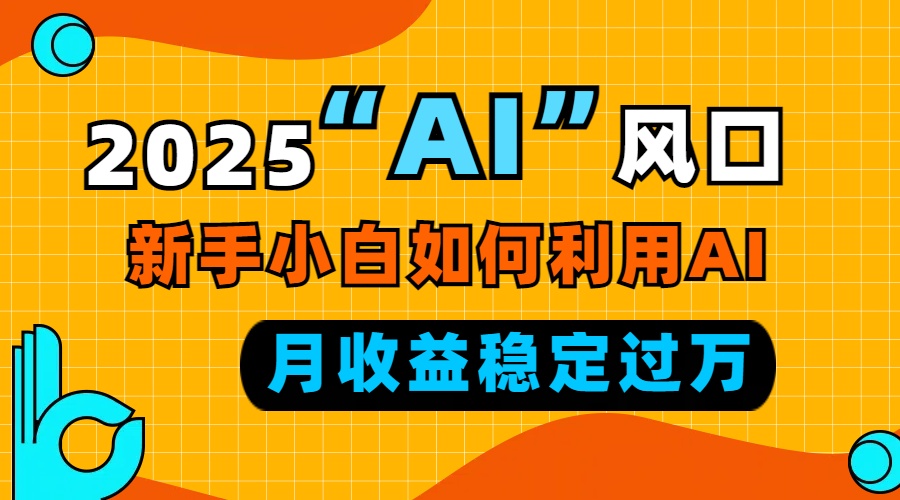 2025“ AI ”风口，新手小白如何利用ai，每月收益稳定过万-鼎誉项目网