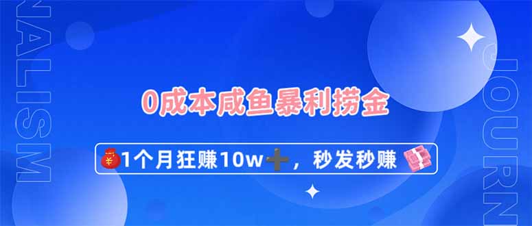 0成本闲鱼暴利捞金，1个月狂赚10W+，秒发秒赚新玩法-鼎誉项目网