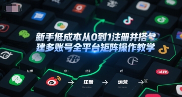 新手低成本从0到1注册并搭建多账号全平台矩阵操作教学，手机号-邮箱-IP-工具-鼎誉项目网