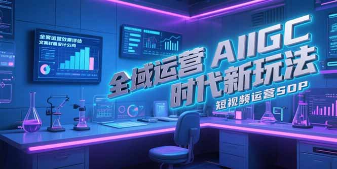 全域运营AIGC时代新玩法，文案封面设计公式，短视频运营SOP-鼎誉项目网