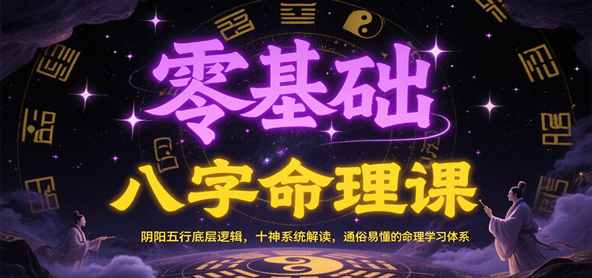 零基础八字命理课：阴阳五行底层逻辑，十神系统解读，通俗易懂的命理学习体系-鼎誉项目网