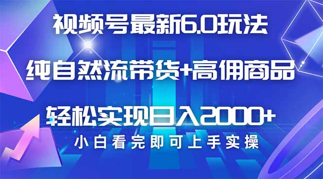 视频号带货最新6.0玩法，作品制作简单，当天起号，复制粘贴，轻松矩阵…-鼎誉项目网