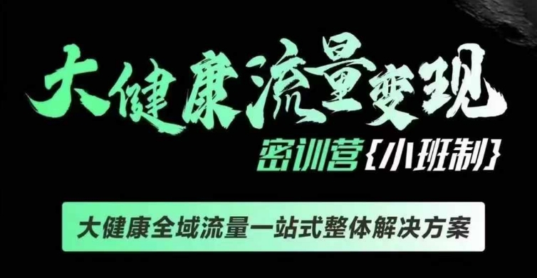 千万级大健康变现课线下课，大健康全域流量一站式整体解决方案-鼎誉项目网