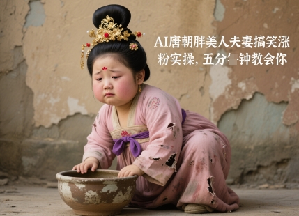 AI唐朝胖美人夫妻搞笑涨粉实操，五分钟教会你-鼎誉项目网