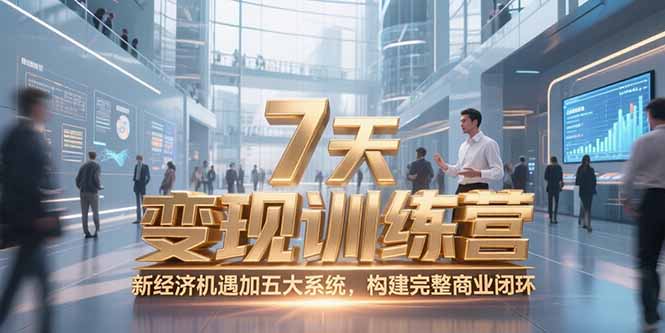 7天咨询师变现训练营，新经济机遇加五大系统，构建完整商业闭环-鼎誉项目网