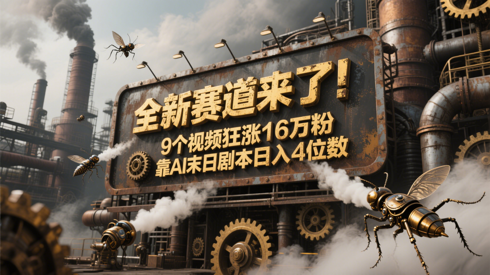 全新赛道来了！9个视频狂涨16万粉，靠AI末日剧本日入4位数，评论区爆肝追更！-鼎誉项目网