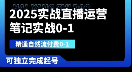 2025实战直播运营0-1，精通自然流付费0-1，可独立完成起号-鼎誉项目网