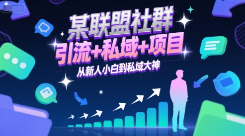 某联盟社群，引流+私域+项目，从新人小白到私域大神-鼎誉项目网